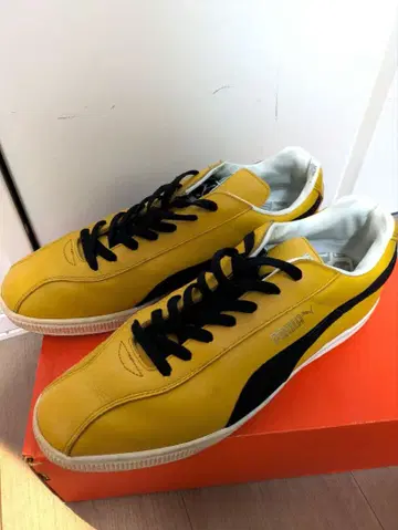초레어 94년식 PUMA COMET LEATHER 노랑 블랙 28cm