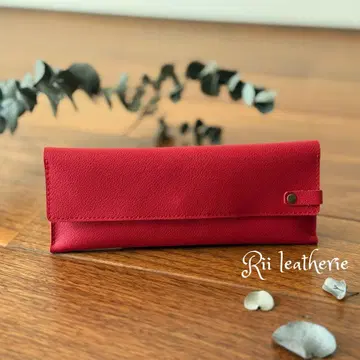 일본산 엠보 빨간색 펜 케이스 8 x 20cm