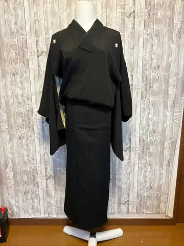 순수 실크 기모노 상복 이중 기모노