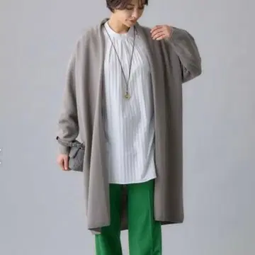 [새상품급] 자유구 정가 31020엔 숄 롱 가디건 44 그레이 3L