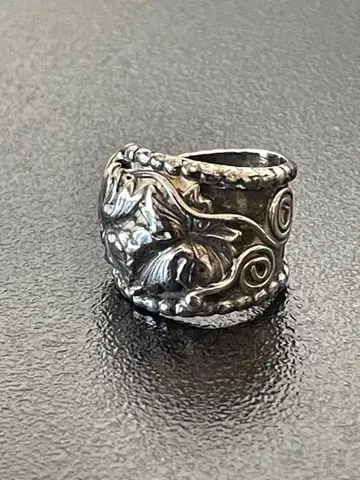 실버 조각 디자인 밴딩 링