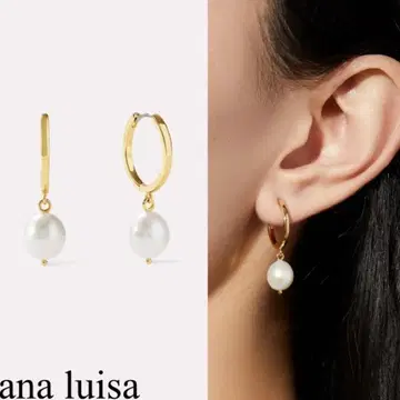 ana luisa 골드 후프 귀걸이 펄