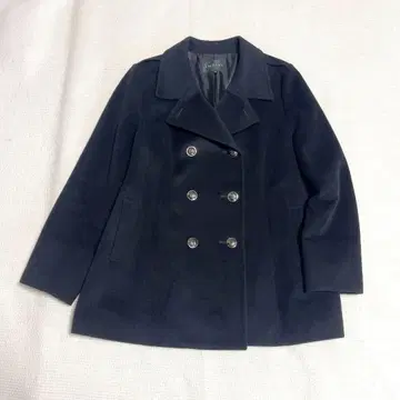 인디비 피 코트 더블 울 캐시미어 빅 사이즈 48 일본제 블랙