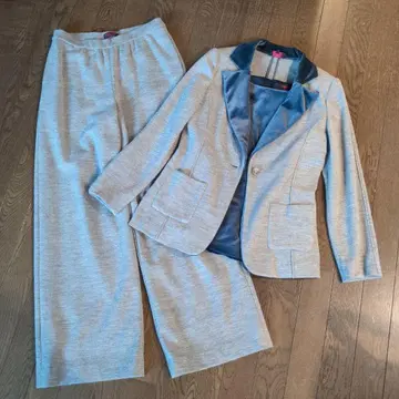 유키토리이 그레이 벨로아 옷깃 니트 수트 이너 3종 셋업