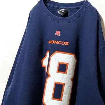 NFL 덴버 브롱코스 #18 매닝 맨투맨 트레이닝복 네이비 구제 의류