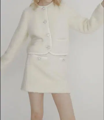 epine 비쥬 퍼 스커트 아이보리