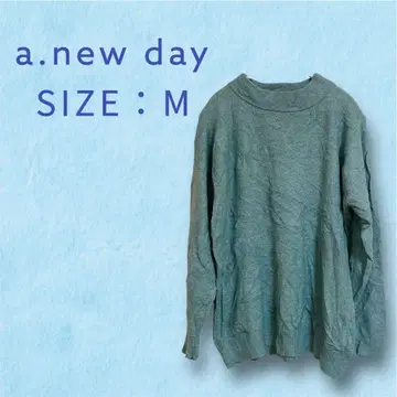 a.new day 청록색 니트 스웨터 상의 M 사이즈