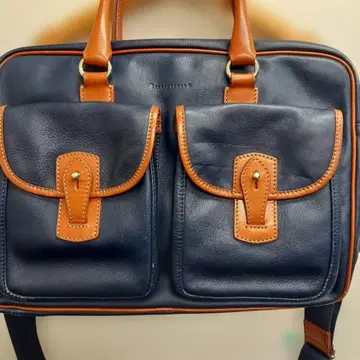 스테파노마노 올 가죽 2way 비즈니스 숄더백 네이비