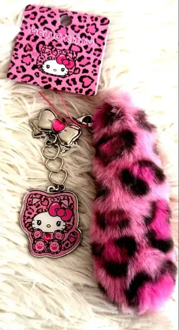 [ 미사용 새상품 ] 갸루고양이 키티 스트랩 마스코트 키링 핑크