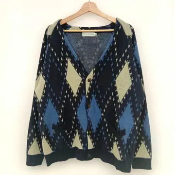 POWER TO THE PEOPLE 다이아몬드 패턴 가디건 L 사이즈
