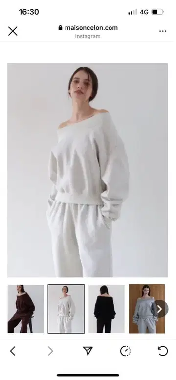 maisoncelon 오프숄더 맨투맨