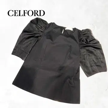 [ 새상품급 ] 셀퍼드 퍼프 슬리브 티셔츠 36 S 블랙