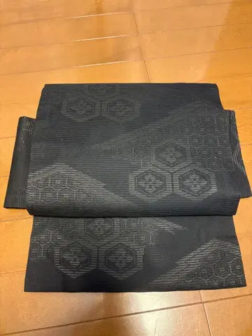 순수 실크 나고야 오비 상복 블랙 여름용