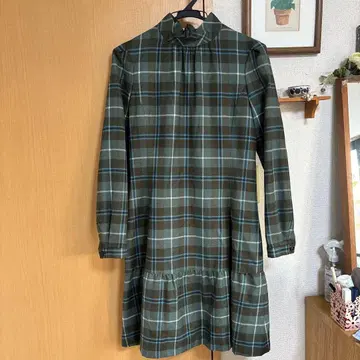 요크랜드 원피스 체크 울 원피스