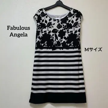 [ 새상품급 ] Fabulous Angela 원피스 보더플라워 절개