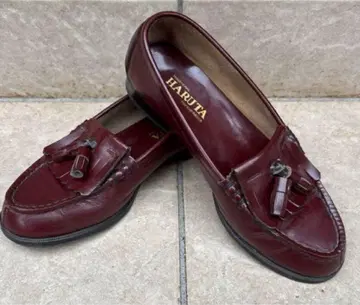 HARUTA 버건디 프린지 로퍼 23.5cm