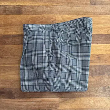 뷰티&유스 글렌체크 테이퍼드 슬랙스