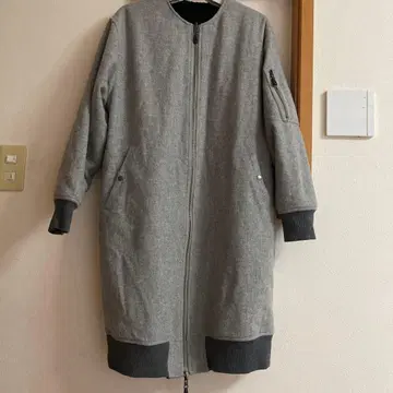 블루종풍 롱 코트 리버서블 그레이 집업