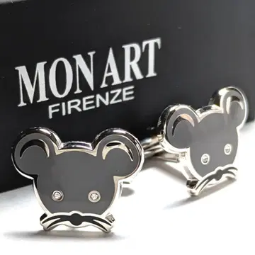 mac235 몽아트 커프링크스 그레이 랫/마우스/쥐 이탈리아