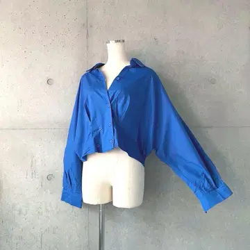 택 포함 새상품 크롭 와이드 코튼 셔츠 블라우스 FREE