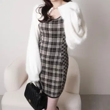 LIP SERVICE 페더 체크 앙상블 원피스