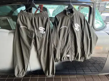 sam's 나일론 자켓 팬츠 세트 올리브 그린