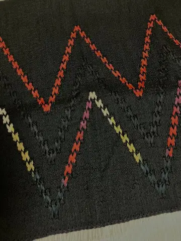 일본 전통 숄 (숄더) 블랙 베이스에 리본 자수