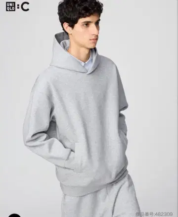 UNIQLO C 맨투맨 오버 사이즈 풀 후드티 그레이 사이즈 S