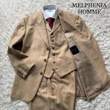 새상품급 MELPHENIA HOMME 쓰리피스 수트 베이지 일본제 L