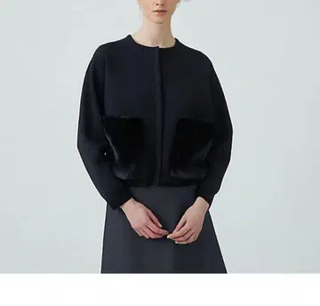 ballsey 울 폴리에스테르 밀라노 리브 퍼 포켓 가디건