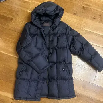 해리스 다운 코트 후드 부착 다운 80% 오버