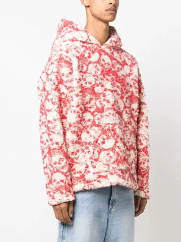 ERL Fleece Skull Popover Hoody