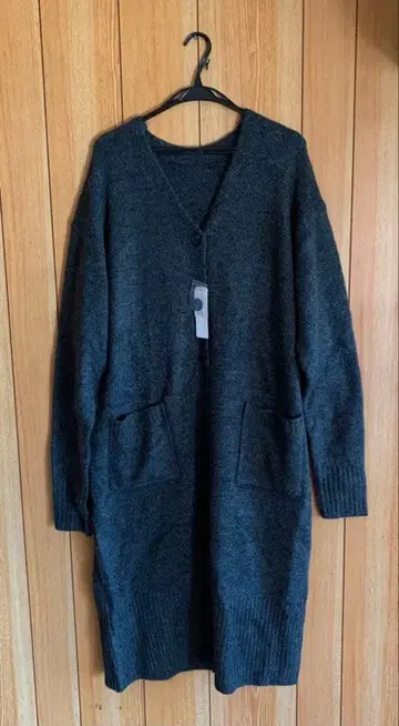 여성용 차콜 롱 가디건 프리 사이즈