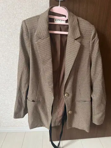 RANCLIC 체크 무늬 리본 자켓