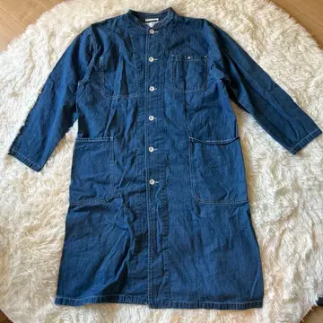 CLIP TAB. 클립탭 데님 셔츠 원피스 긴팔 면 100%