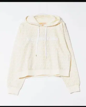 MICHAEL KORS 코튼 블렌드 크롭 후디 MK 시그니처