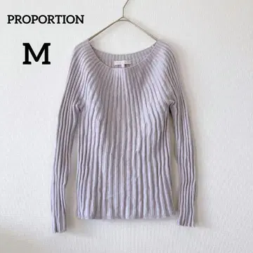 프로포션 리브 니트 M 퍼플 라메 믹스 보트넥 074