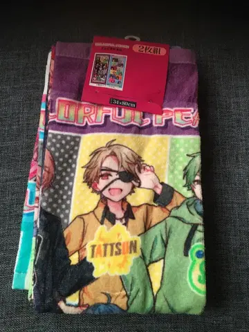 컬러풀 피치 시마무라 페이스 타월 2장 세트