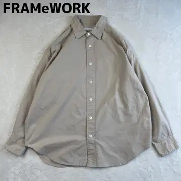 FRAMeWORK 코튼 레귤러 카라 셔츠 베이지