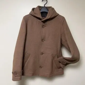 [ HARE ] 하레 후드 부착 멜톤 코트 자켓 후드티 M