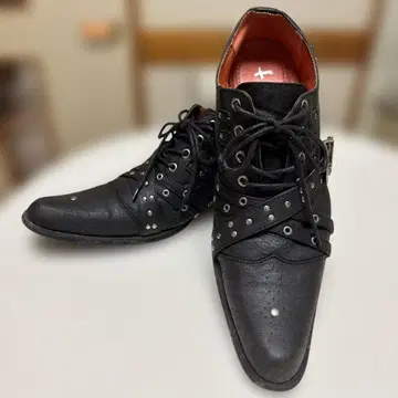 Dect 남성용 윙팁 롱노즈 벨트 스트랩 가죽 신발 블랙