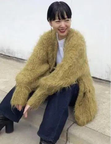 CLANE 클라네 샤기 가디건