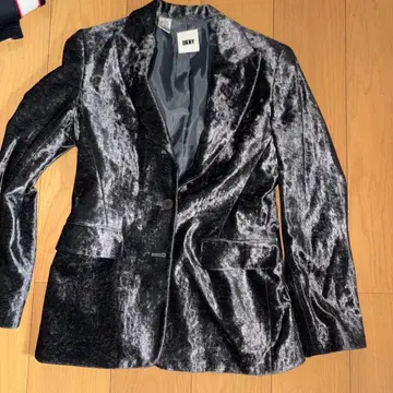 DKNY 벨벳 테일러드 자켓 그레이