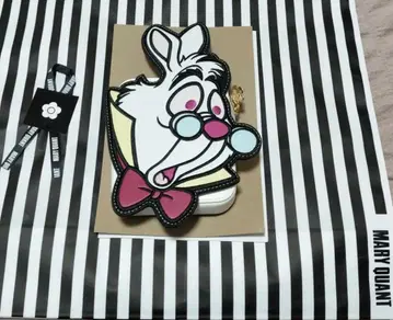 MARY QUANT 화이트 토끼 디자인 다이컷 파우치 앨리스