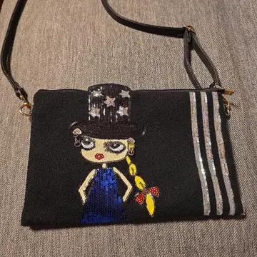 비즈 자수 캐릭터 숄더백