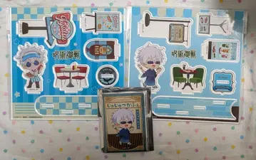 주술회전 고죠 사토루 미니 아크릴 디오라마 & 캔뱃지 세트