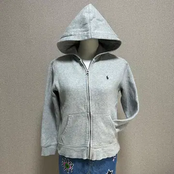 새상품급 폴로 랄프로렌 지퍼 후드티 포니 그레이 Y2K 헤이세이 갸루 S