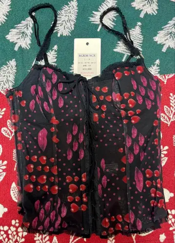 [ 새상품 수입 ] ROSAPOA 입술 하트 무늬 뷔스티에 M