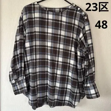 [ 23구 ] 체크 블라우스 사이즈 48