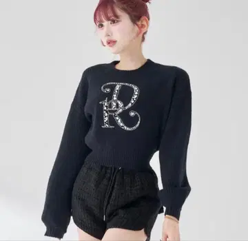 Darich DR 비쥬 볼륨 리브 니트탑 블랙